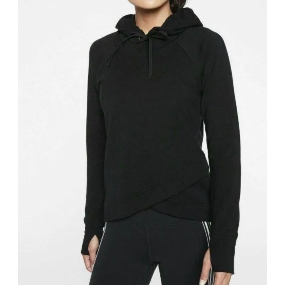 Athleta Pinnacle Criss Cross Hoodie in Black Size S